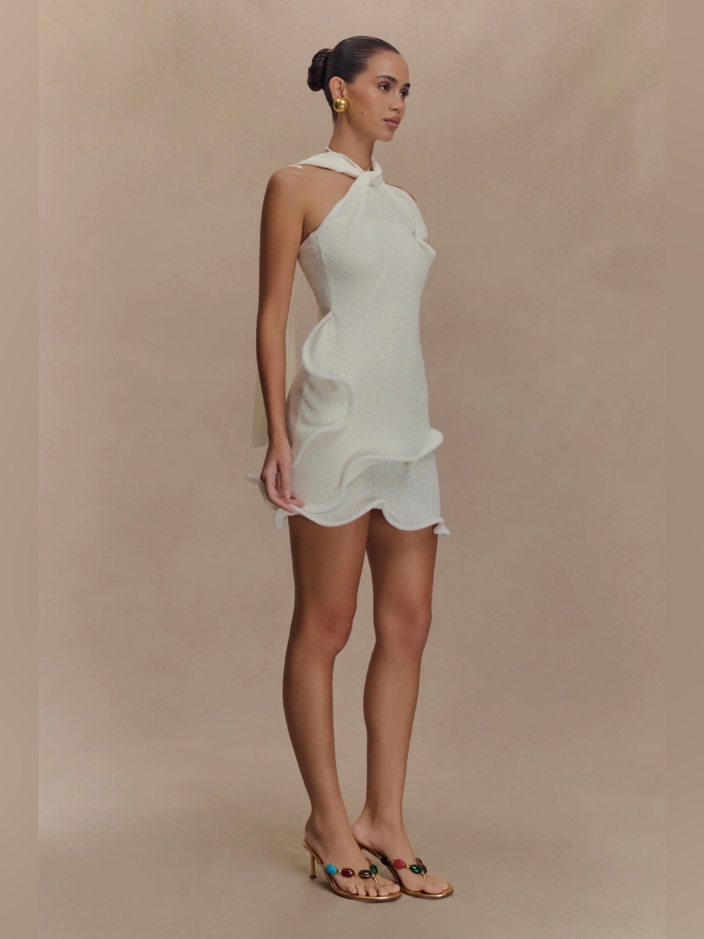 MESHKI Caprice Halter Knit Mini Dress - Picture 3 of 6